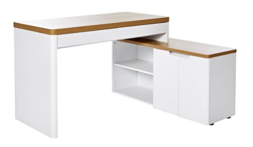 Amazon Brand - Movian Cuuba Office Corner Desk, 139.7 x 116.8 x 76.2 cm, White