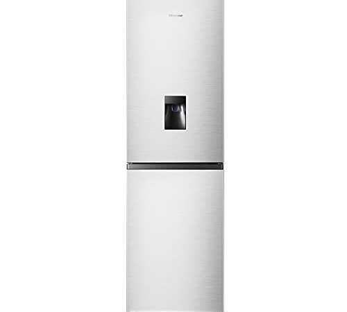 Hisense RB327N4WC1 55cm Freestanding 50/50 Fridge Freezer - 251 litre capacity - Total No Frost - Non-plumbed Water Dispenser - Silver - F Rated