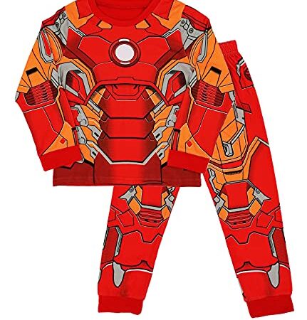 Iron Man Avengers Infinity War Endgame Dress Up 2 Piece Pyjama Set Costume For Boys Or Girls Marvel Long Sleeve PJs (4-5 Years) Red