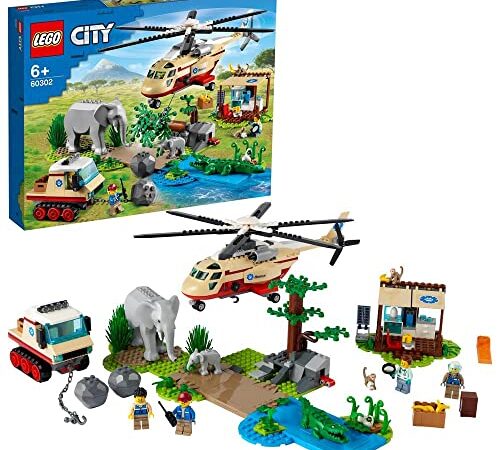 LEGO 60302 City Wildlife Rescue Operation Vet Clinic, Animal Toys Set with Figures & Helicopter Toy, Gifts for for 6 plus Year Old Girls and Boys