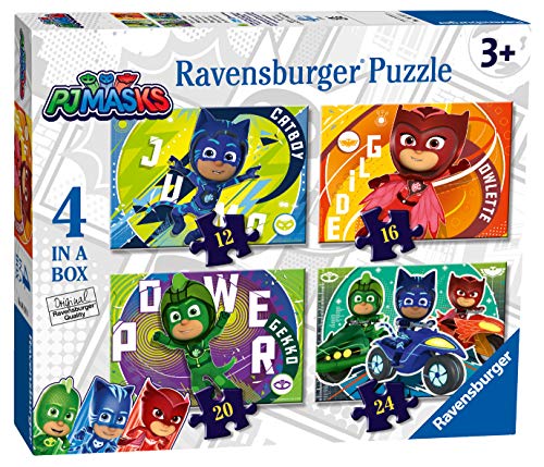 Ravensburger PJ Masks 4 in Box (12, 16, 20, 24 Pieces) Jigsaw Puzzles for Kids Age 3 Years Up
