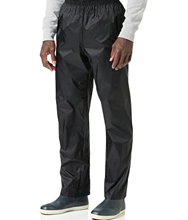 Regatta Men's Professional Pro Packaway Waterproof & Breathable Windproof Overtrousers Trousers, Black, L UK