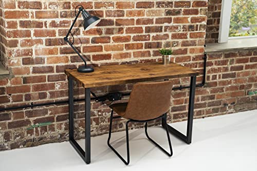 Rustic Desk | Handcrafted Home Computer Desk | Industrial style Wooden Desk with Metal Legs | Bedroom | Office