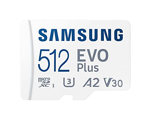 Samsung Evo Plus microSD SDXC U3 Class 10 A2 Memory Card 130MB/s with SD Adapter 2021 (512GB)