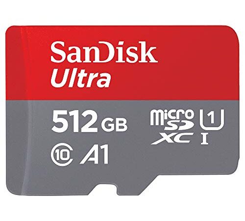 SanDisk 512GB Ultra microSDXC card + SD adapter up to 150 MB/s with A1 App Performance UHS-I Class 10 U1