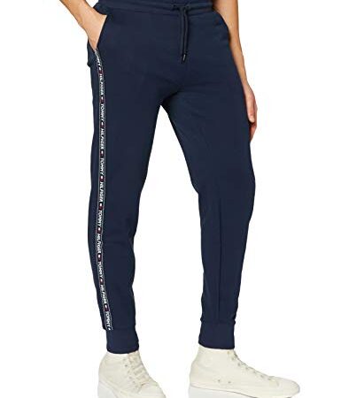 Tommy Hilfiger - Men's Joggers - Repeat Logo Tape Joggers For Men - Drawstring Waistband Elastic - Pockets - Organic Cotton - Navy Blazer - Size M