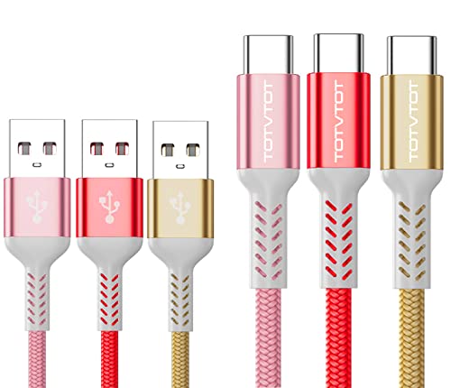 USB C Cable,[3-PACK 2M] Type C Cable Fast Charging Cable Nylon Lead Braided Charger Cable for Samsung Galaxy S10 S9 S8 S20 Fe Plus A21s A40 A41 A50 A51 A70 A71 A20e A3 A5,Huawei P30 P20,Sony Xperia